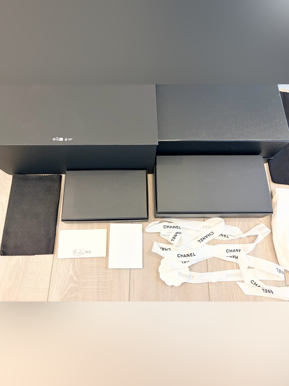 Auth CHANEL 6 PIECES Bundle 4 Boxes + 2 Dust Bags & Accessories - Picture 11 of 16